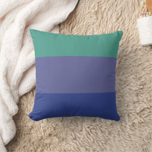Teal Purple Blue Striped Cushion