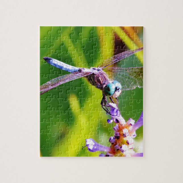 Teal & purple Dragonfly Jigsaw Puzzle (Vertical)