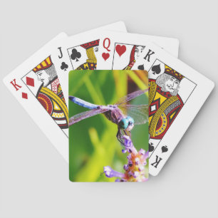 Teal & purple Dragonfly Playing Cards