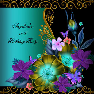 Black Teal Purple Birthday Gifts Gift Ideas Zazzle Uk