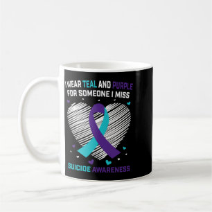 Teal Purple For Someone Miss Suicide Awareness Coffee Mug