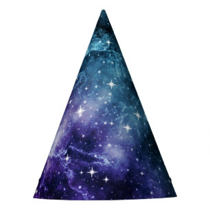 Teal Purple Galaxy Nebula Dream #1 Party Hat
