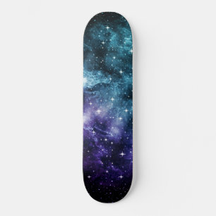 Teal Purple Galaxy Nebula Dream #1 Skateboard