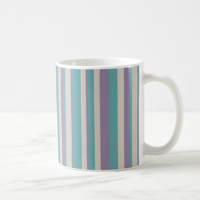 Teal Purple Grey Striped Mug (Right)