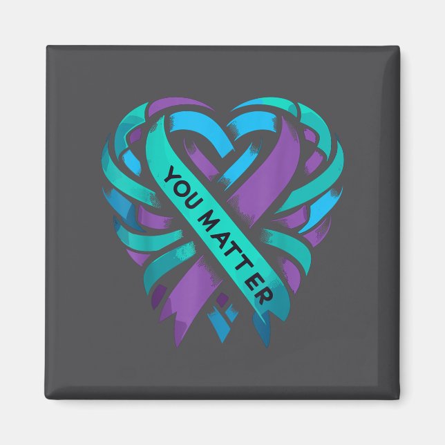 Teal Purple Heart You Suicide Prevention Awareness Magnet (Front)