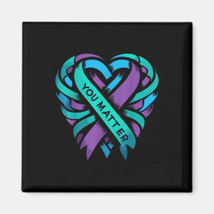 Teal Purple Heart You Suicide Prevention Awareness Magnet