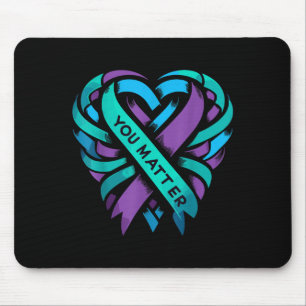 Teal Purple Heart You Suicide Prevention Awareness Mouse Mat