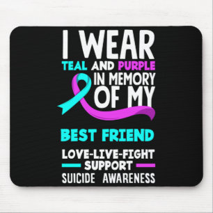 Teal Purple In Memory Of Best Friend Suicide Mouse Mat