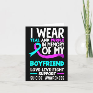 Teal Purple In Memory Of Boyfriend Suicide Card