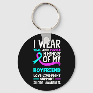 Teal Purple In Memory Of Boyfriend Suicide Key Ring