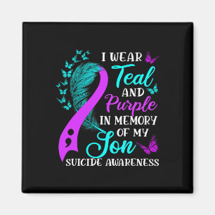 Teal Purple In Memory Of My Son Suicide Awareness Magnet