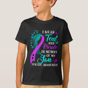 Teal Purple In Memory Of My Son Suicide Awareness T-Shirt