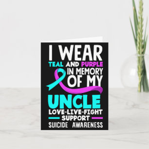 Teal Purple In Memory Of Uncle Prevention Card