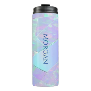 Teal & Purple Iridescent Design, Name or Message Thermal Tumbler