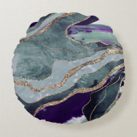 Teal Purple Marble Agate Gold Glitter Glam #1 