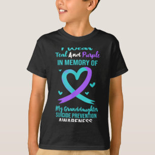 Teal Purple Memory Granddaughter Suicide Preventio T-Shirt