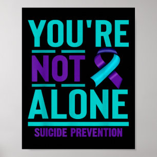 Teal Purple Mental Health Awareness Suicide Preven Poster