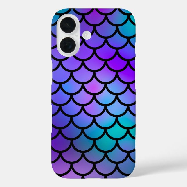 Teal Purple Pink Blue Mermaid Scales Fantasy Fish Case-Mate iPhone Case (Back)