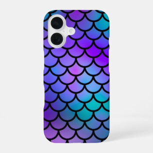 Teal Purple Pink Blue Mermaid Scales Fantasy Fish iPhone 16 Case