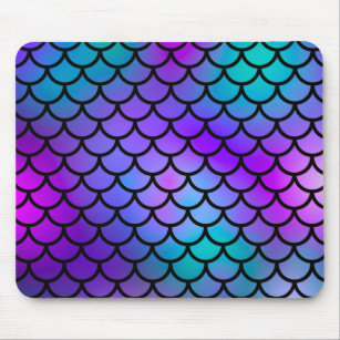 Teal Purple Pink Blue Mermaid Scales Fantasy Fish Mouse Mat