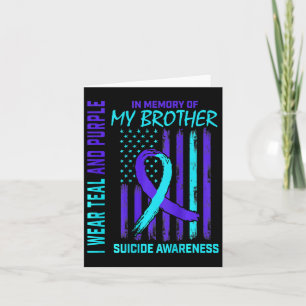 Teal Purple Ribbon Suicide Awareness Flag I Miss M Card