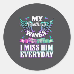Teal Purple Ribbon Suicide Awareness Flag I Miss M Classic Round Sticker