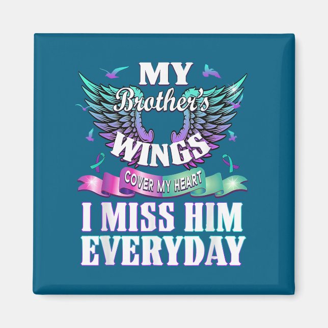 Teal Purple Ribbon Suicide Awareness Flag I Miss M Magnet (Front)