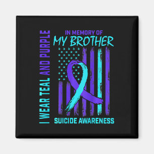 Teal Purple Ribbon Suicide Awareness Flag I Miss M Magnet
