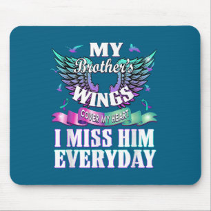 Teal Purple Ribbon Suicide Awareness Flag I Miss M Mouse Mat