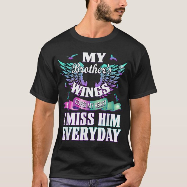Teal Purple Ribbon Suicide Awareness Flag T-Shirt (Front)
