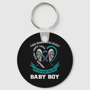 Teal Purple Ribbon Suicide Awareness Prevention So Key Ring
