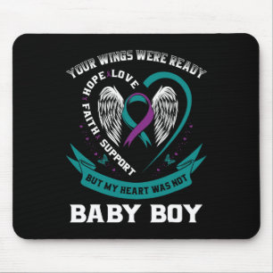 Teal Purple Ribbon Suicide Awareness Prevention So Mouse Mat