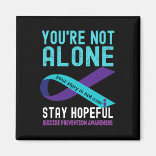 Teal Purple Ribbon Support Suicide Prevention Awar Magnet