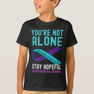 Teal Purple Ribbon Support Suicide Prevention Awar T-Shirt
