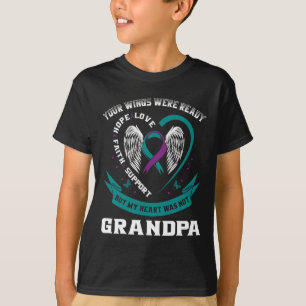 Teal Purple Ribbon Wing Suicide Awareness Preventi T-Shirt