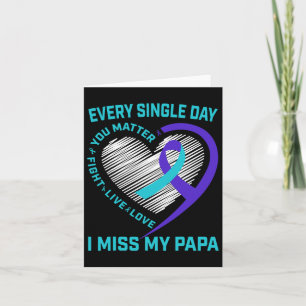 Teal Purple Ribbon You Problem Papa Suicide Awaren Card