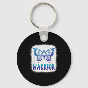 Teal Purple Semicolon Butterfly Suicide Prevention Key Ring