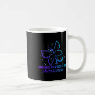 Teal Purple Semicolon Dragonfly Suicide Prevention Coffee Mug