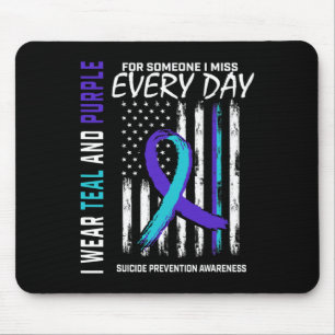 Teal Purple Someone I Miss Suicide Awareness Ameri Mouse Mat