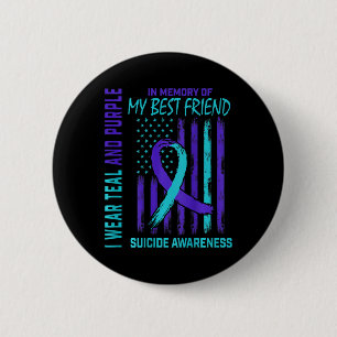 Teal Purple Suicide Awareness Flag Best Friend Ck  6 Cm Round Badge
