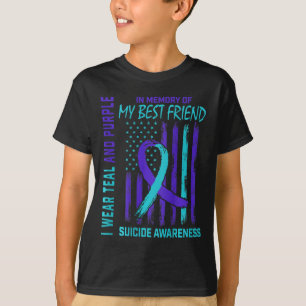 Teal Purple Suicide Awareness Flag Best Friend Ck  T-Shirt