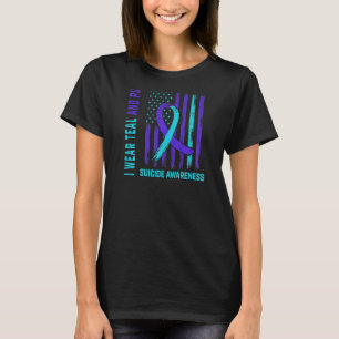 Teal Purple Suicide Awareness Flag Big Brother Bac T-Shirt