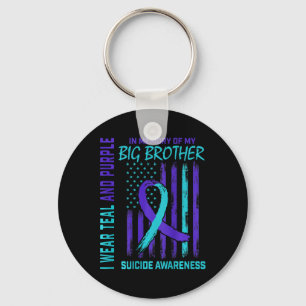Teal Purple Suicide Awareness Flag Big Brother Ck  Key Ring