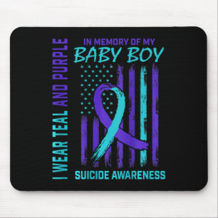 Teal Purple Suicide Awareness Flag Son Mouse Mat