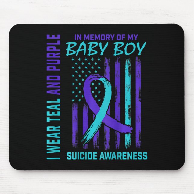 Teal Purple Suicide Awareness Flag Son  Mouse Mat (Front)