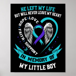 Teal Purple Suicide Awareness Little Boy Loss Of S Poster
