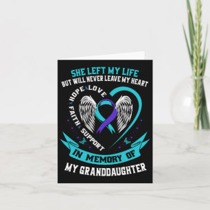 Teal Purple Suicide Awareness Shirt Granddaughter  Card