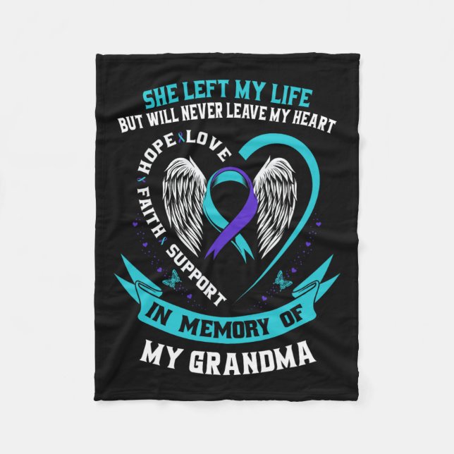 Teal Purple Suicide Awareness Shirt Grandma Preven Fleece Blanket (Front)