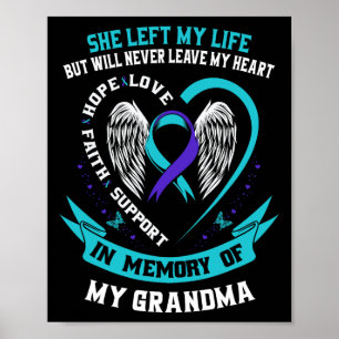 Teal Purple Suicide Awareness Shirt Grandma Preven Poster
