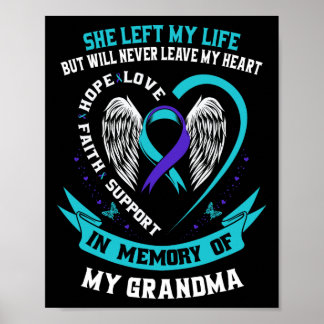 Teal Purple Suicide Awareness Shirt Grandma Preven Poster